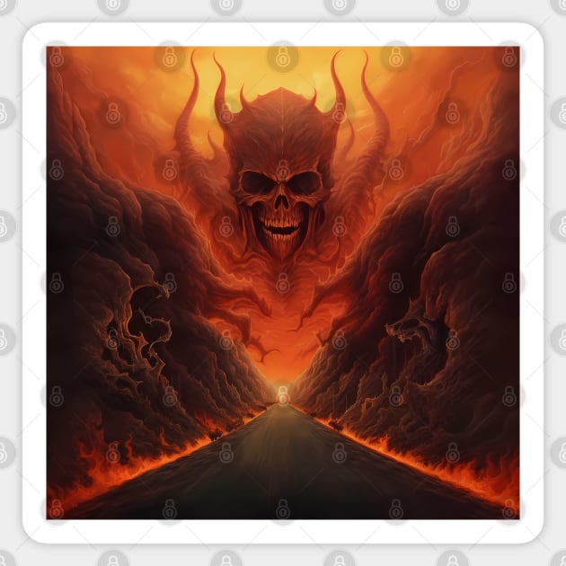 Road To Hell - Album Cover Art Sticker by Manafold